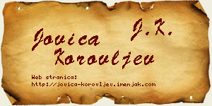 Jovica Korovljev vizit kartica